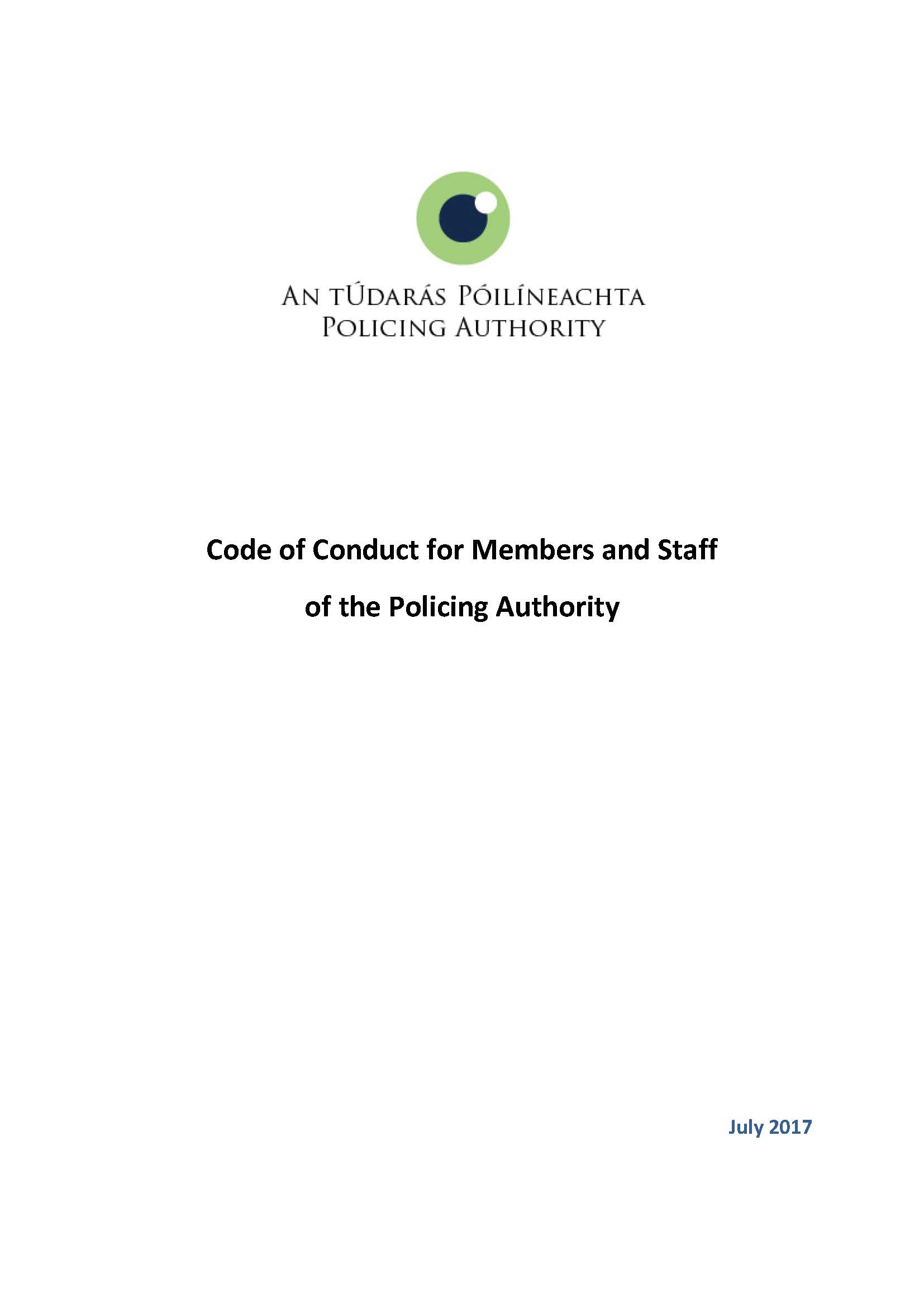 Policing Authority Code of Conduct
